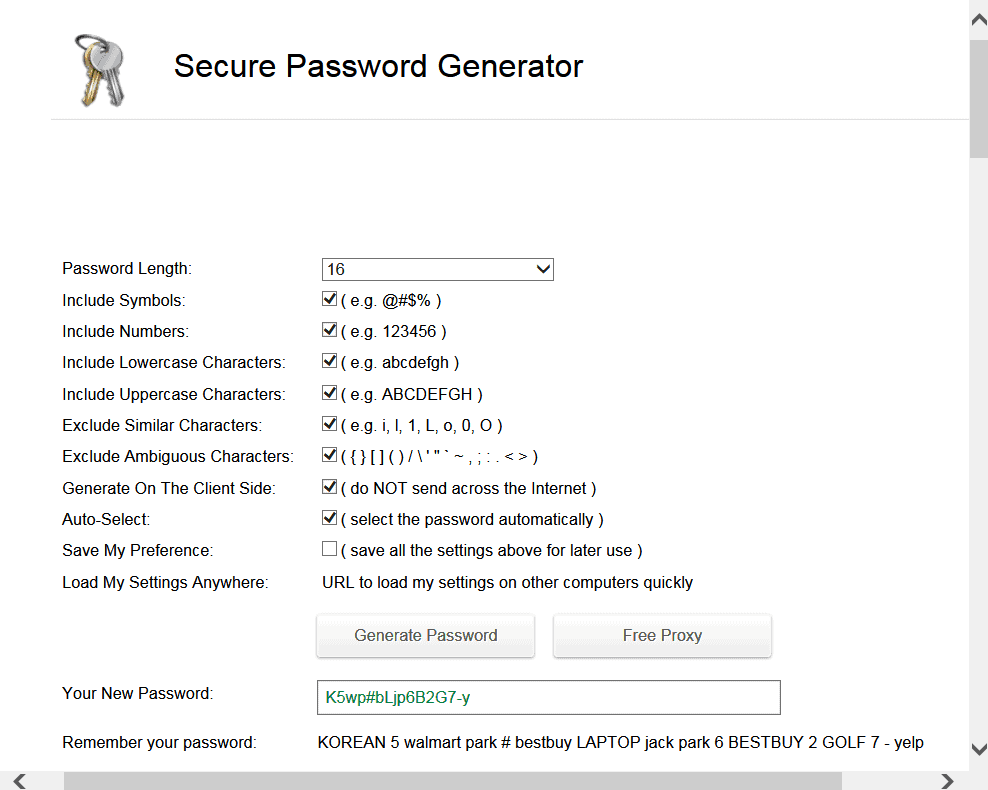 strong password generator with valid speichal catacters